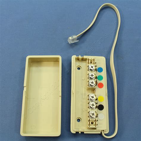 leviton telephone wire junction box 6-wire ivory c2618-i|New Leviton Ivory Phone Telephone Wiring Junction .